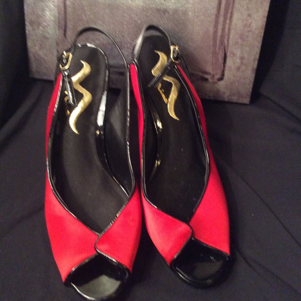 Nina peep toe sling back heels